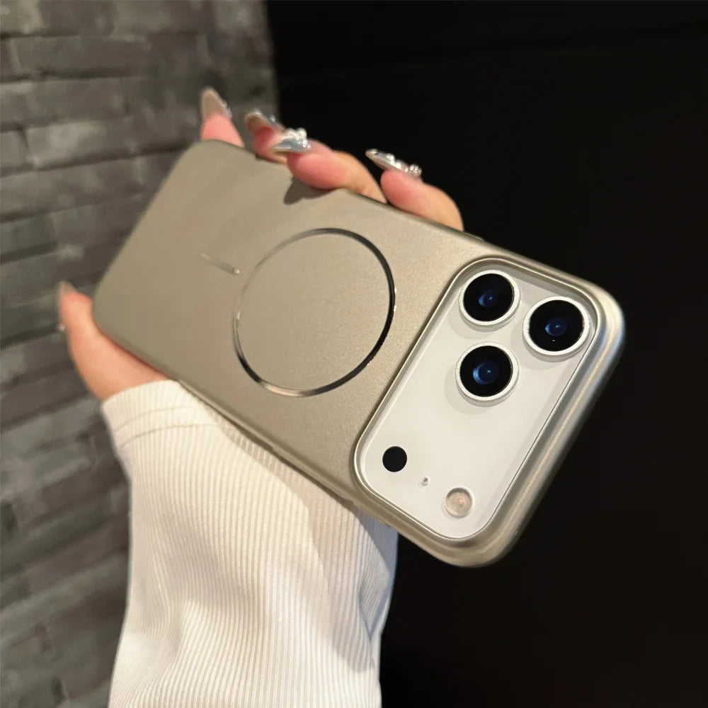 Ultra Thin Metallic Paint Magnetic Case For iPhone