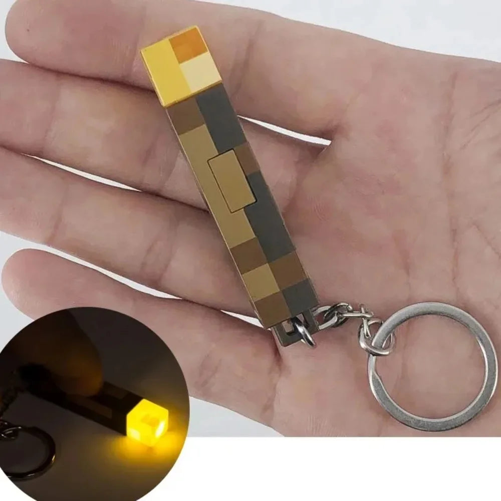 Minecraft Glow Keychain Torch Pendant Gift