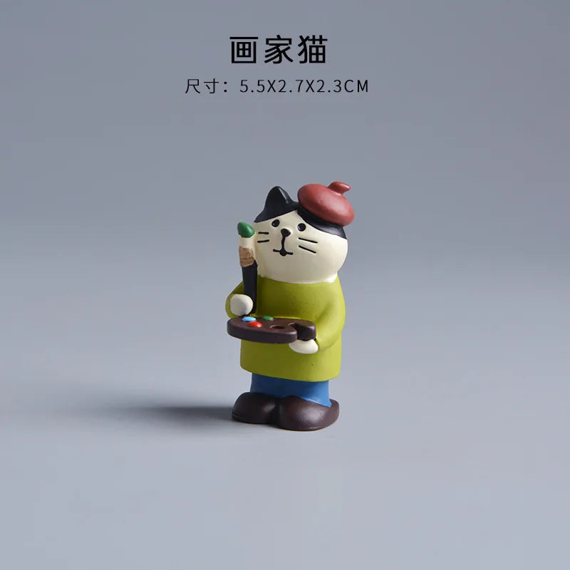 Japanese Cat Statue Miniature Fairy Garden Decor