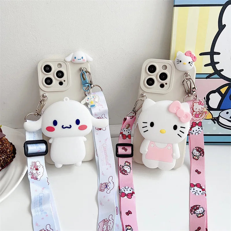 Cute Hello Kitty Cinnamoroll Wallet Phone Case For iPhone