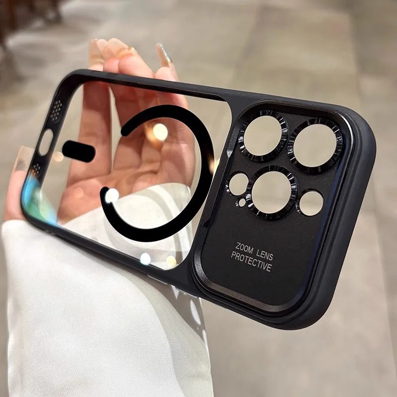 Luxury Magnetic Slim Matte Metal Lens Protector Phone Case For iPhone