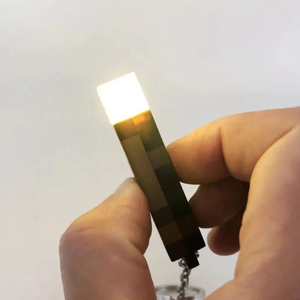 Minecraft Glow Keychain Torch Pendant Gift