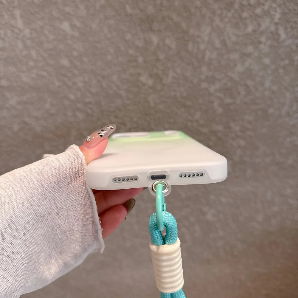 Soft Silicone For magsafe Wrist Strap Lanyard Shockproof Phone Case For iPhone