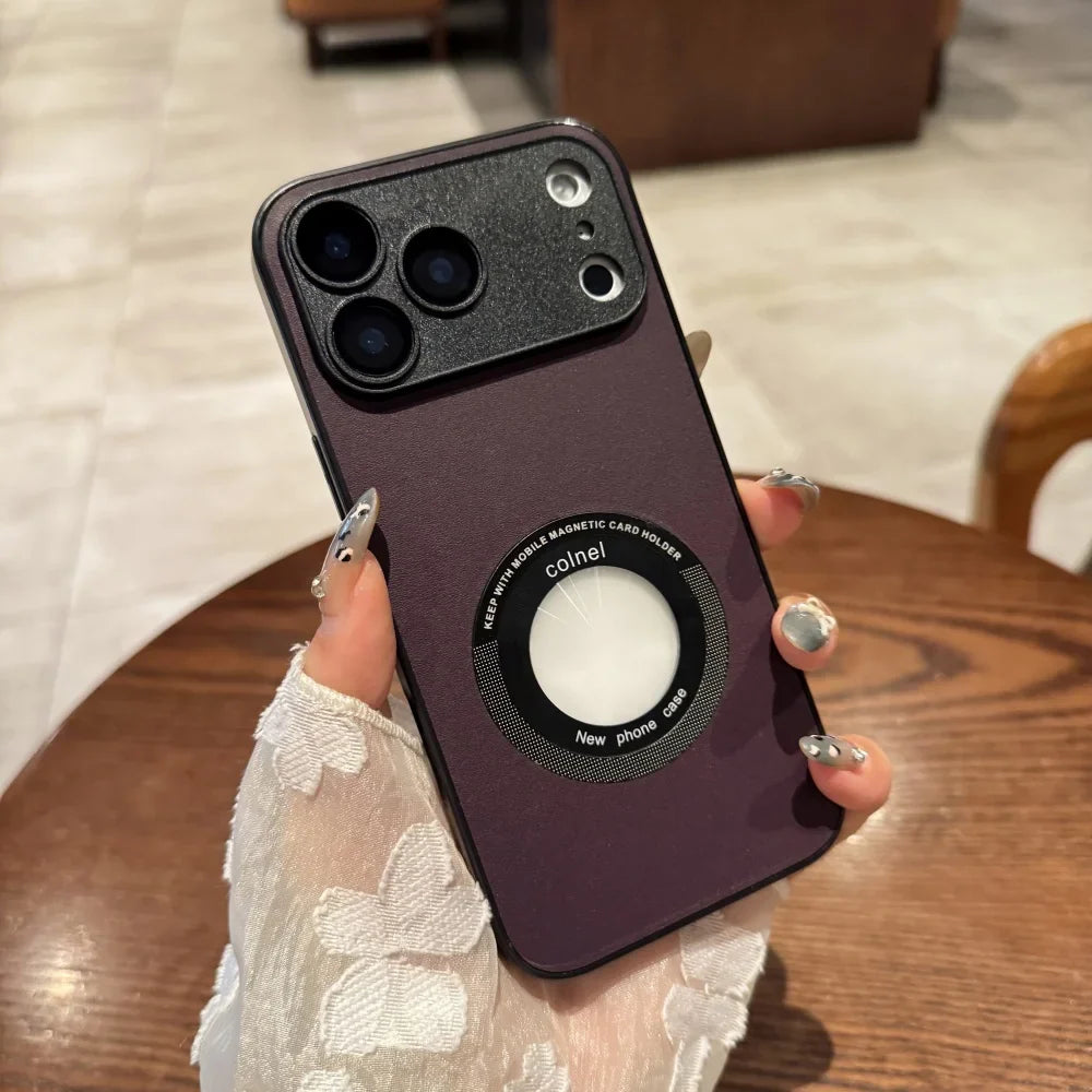 Magsafe Bracket Holder Leather Case For iPhone