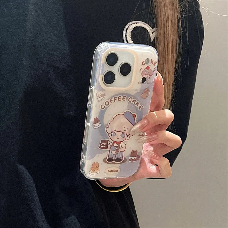 Funny Cute Cartoon Magnetic Phone Case For iPhone