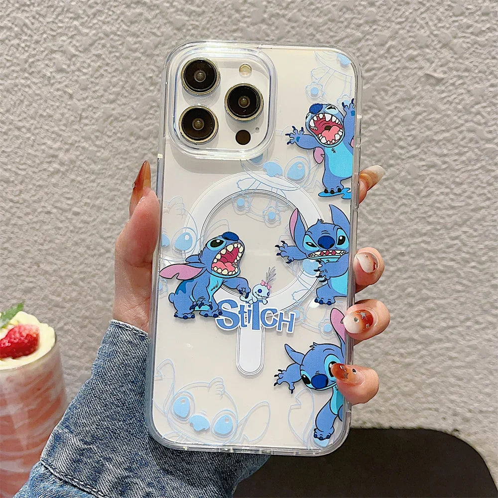 Funny Stitch Clear Magsafe Phone Case For iPhone