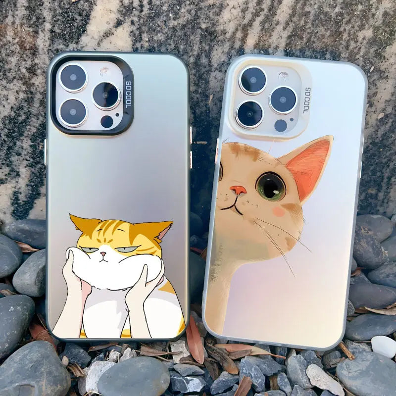 Naughty Kitten Funny Cat Art Phone Case For iPhone