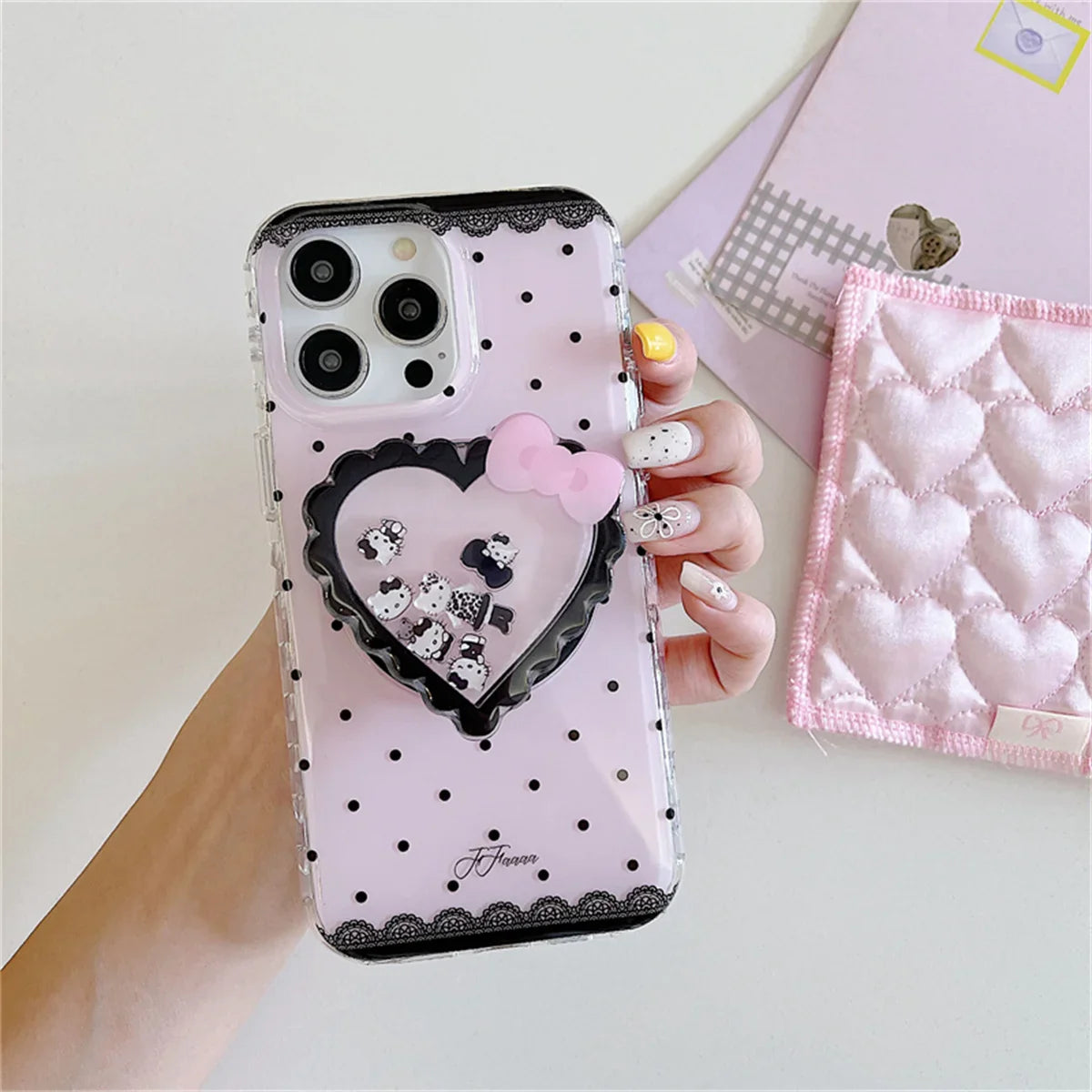 Korean Cute Polka Dot Magnetic Phone Case For iPhone
