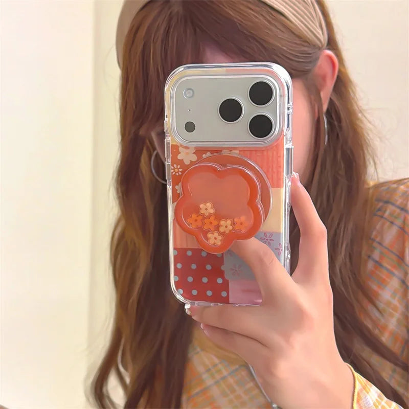 Retro Flower Cute Magnetic Phone Case For iPhone