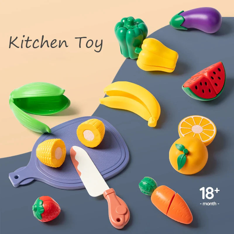 Kids Pretend Play Kitchen Set – Simulation Fruits and Vegetables Toys