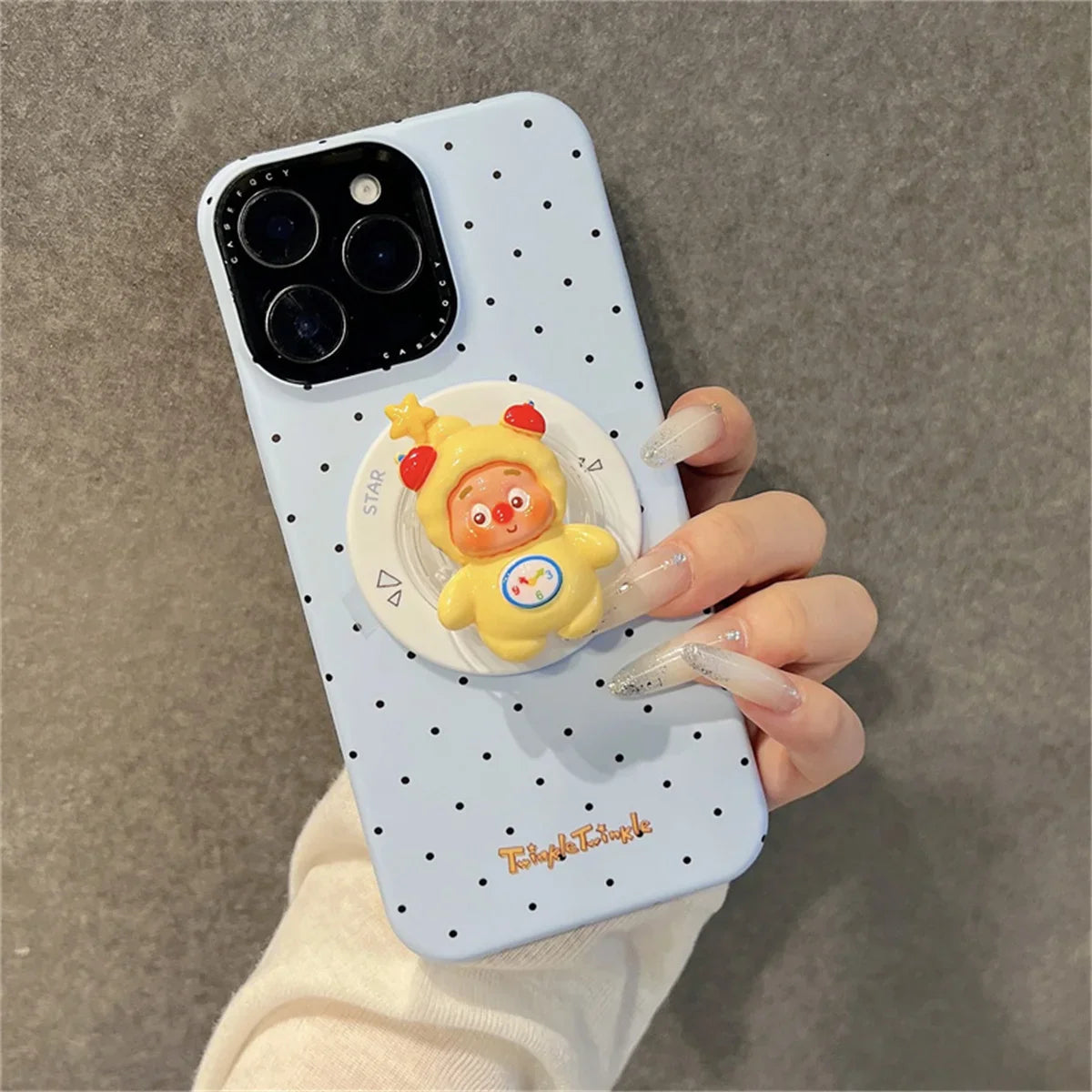 Fashion Blue Polka Dot Star Magnetic Phone Case For iPhone