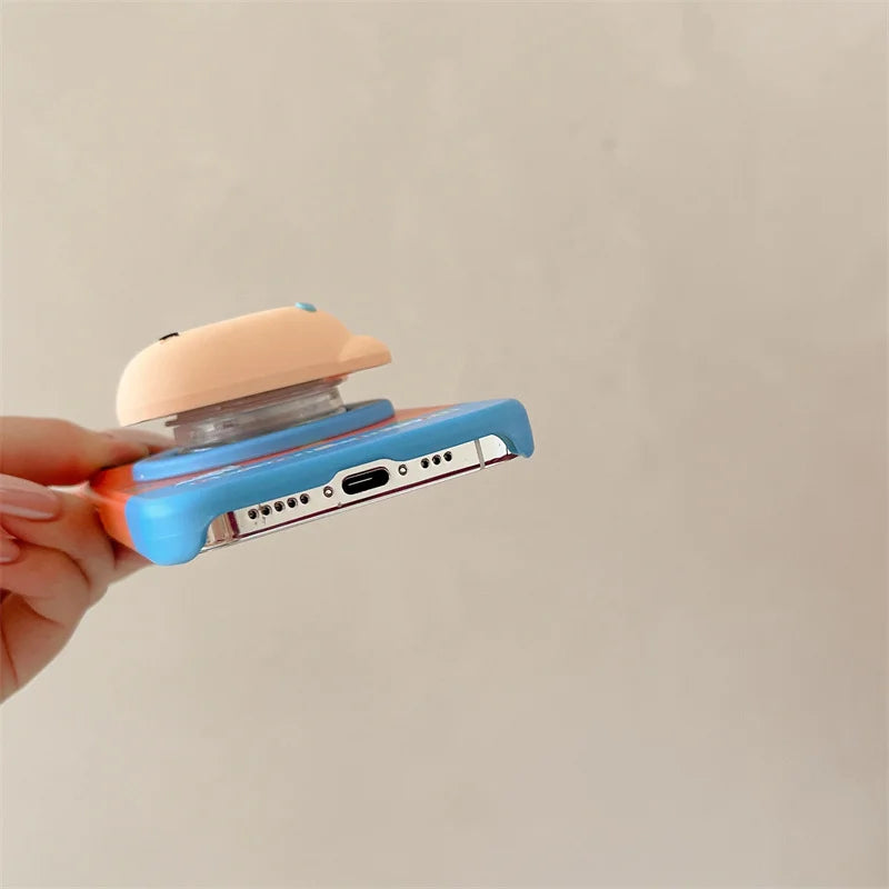 Fashion Geometric Pattern Orange Magnetic Case For iPhone