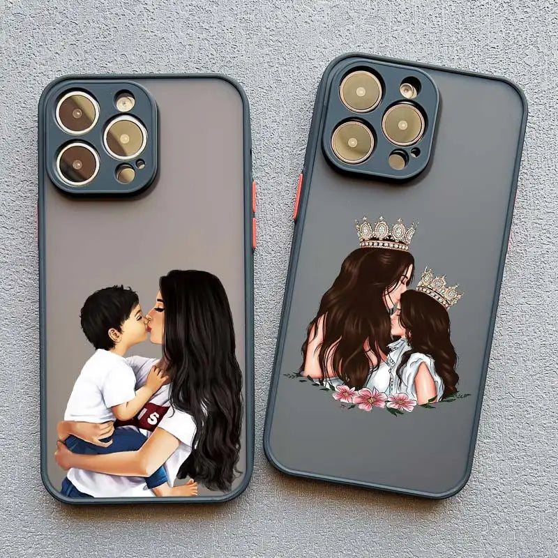 Super Mom Baby Girl Son Phone Case For iPhone