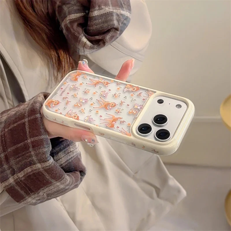 Fashion Cute Flower Little Deer Phone Case For iPhone
