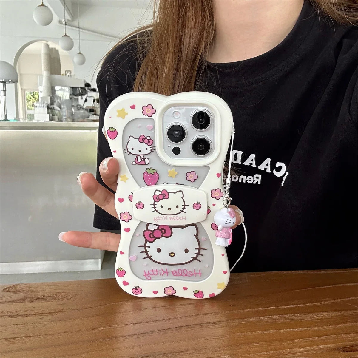 New Cute Cartoon Three-Dimensional Bow-Tied Leopard Print Kitty Phone Case For iPhone