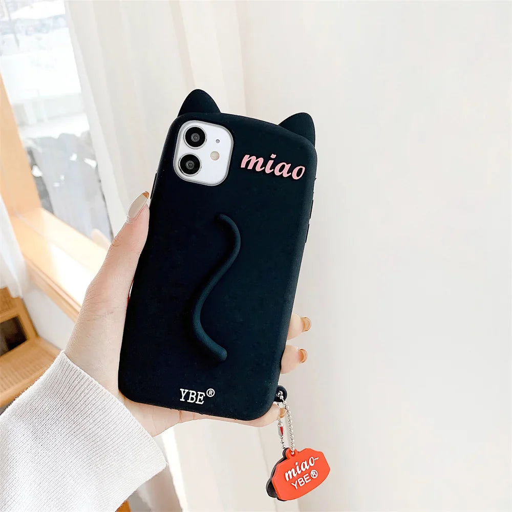 Kawaii 3D Cartoon Cat Ears Phone Case