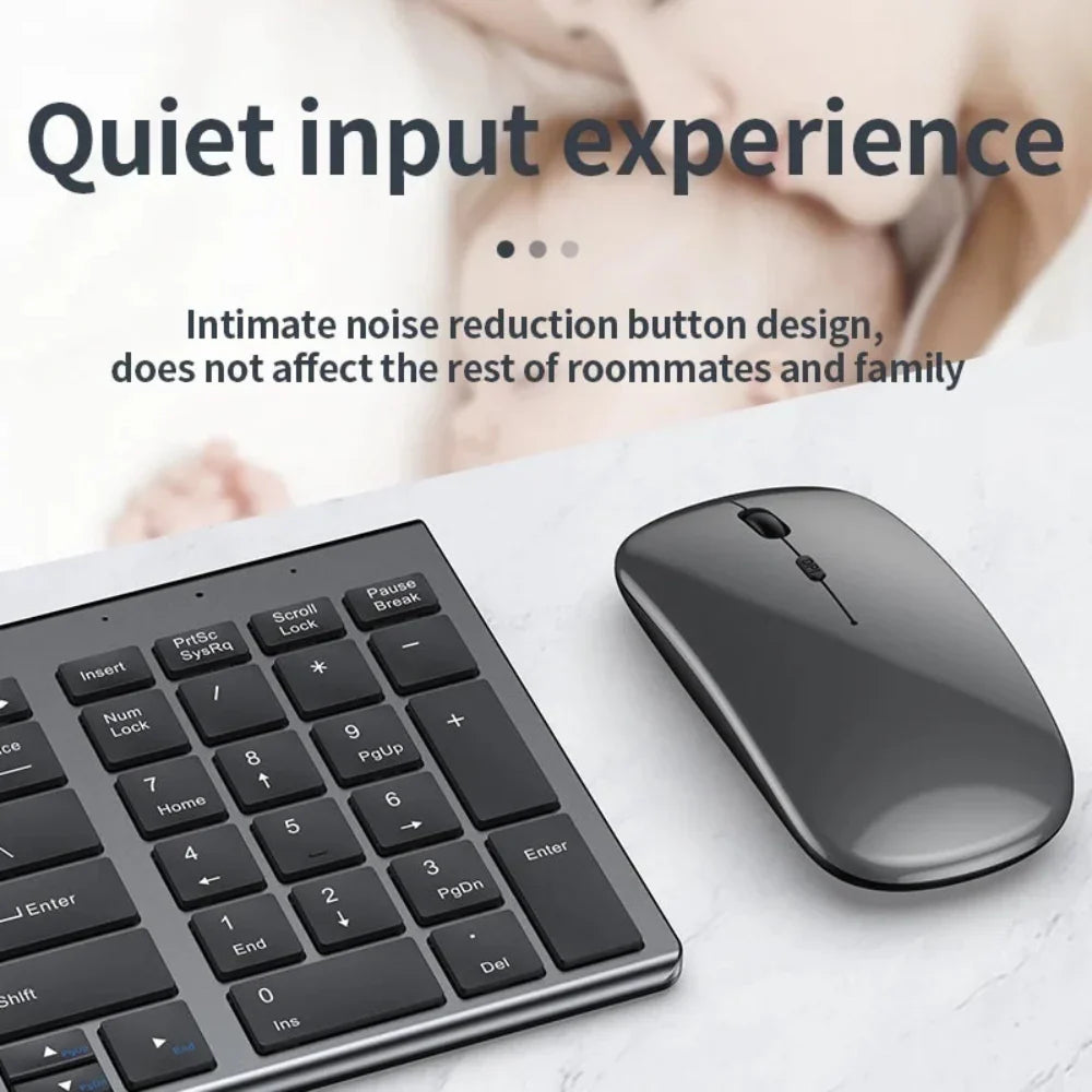 Onetify Rechargeable Bluetooth with 2.4Ghz Wireless Keyboard and Mouse Set