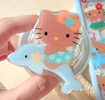 Sanrio Hello Kitty Bikini Surf Dolphin Clear Phone Case For Magsafe iPhone