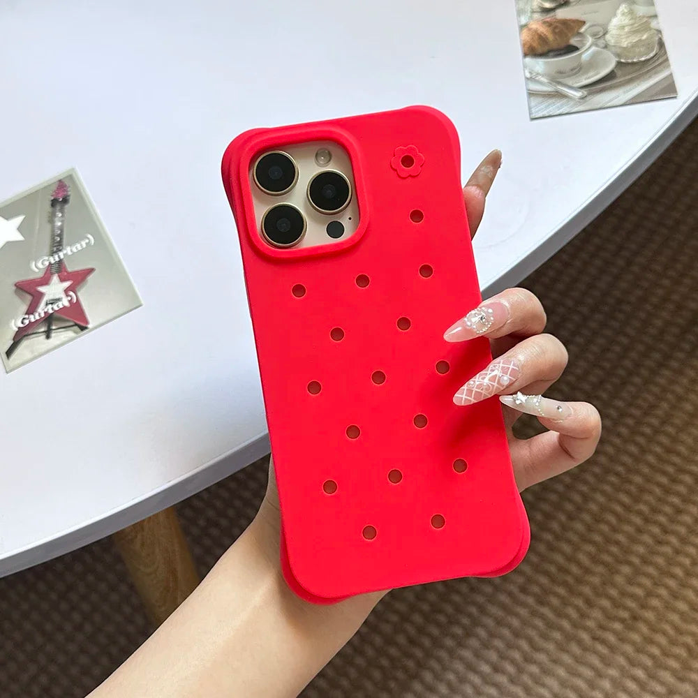 Luxury Diy Charms Holes Phone Case For iPhone