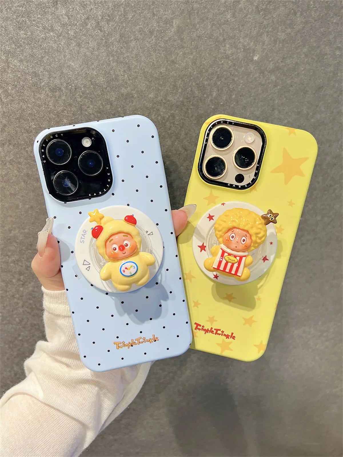 Fashion Blue Polka Dot Star Magnetic Phone Case For iPhone