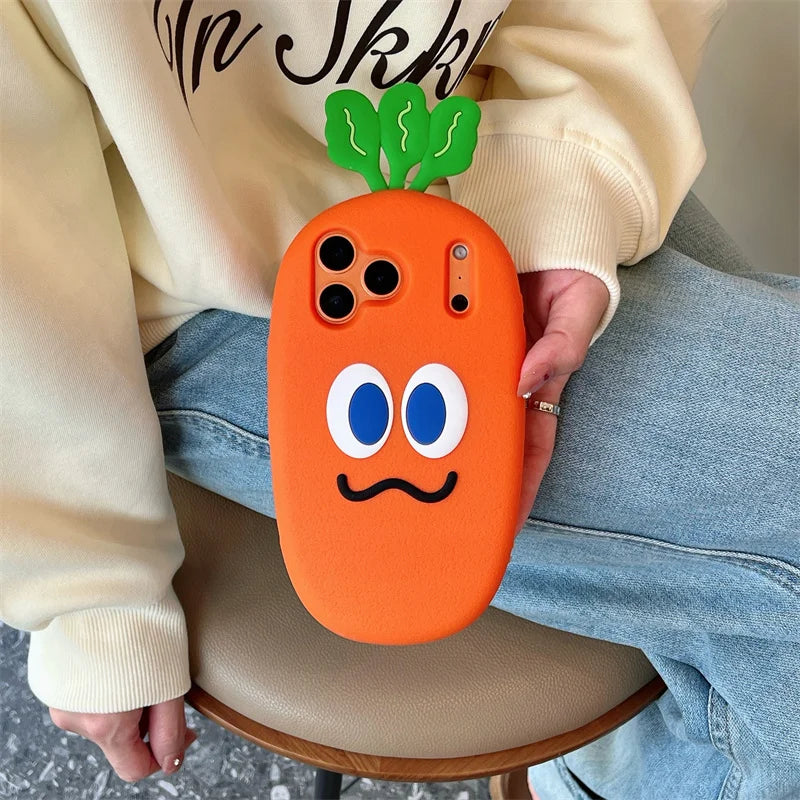 Fashion Cute 3D Carrot Phone Case For iPhone