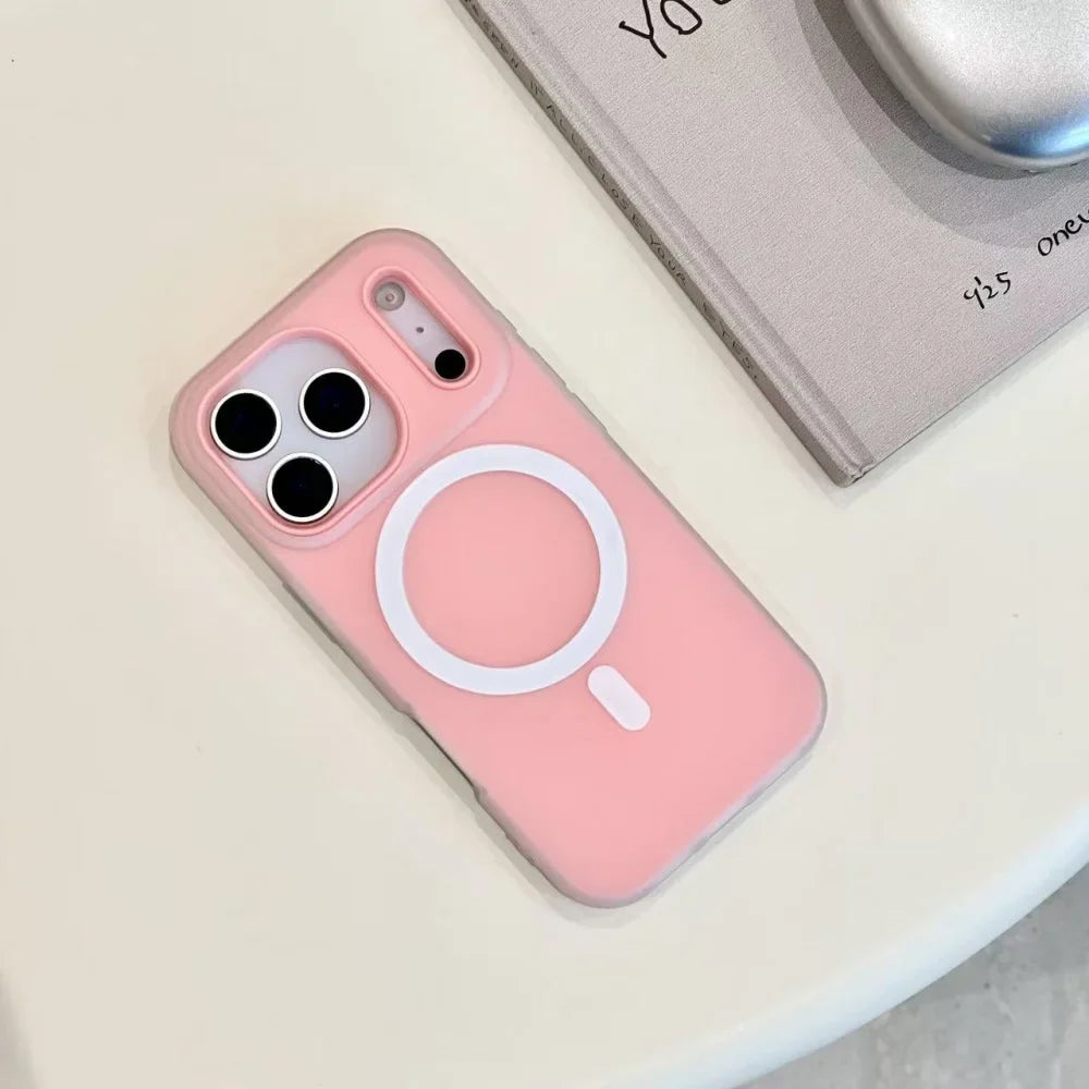 Luxury 2 IN 1 Soft Silicone For magsafe Wireless Charging Phone Case For iPhone