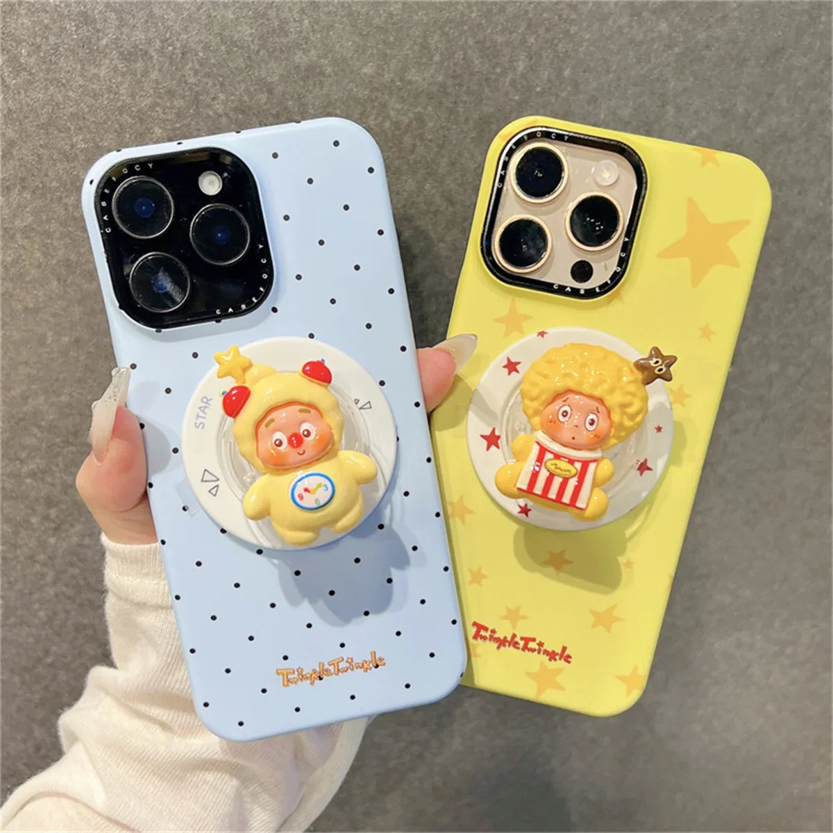 Fashion Blue Polka Dot Star Magnetic Phone Case For iPhone