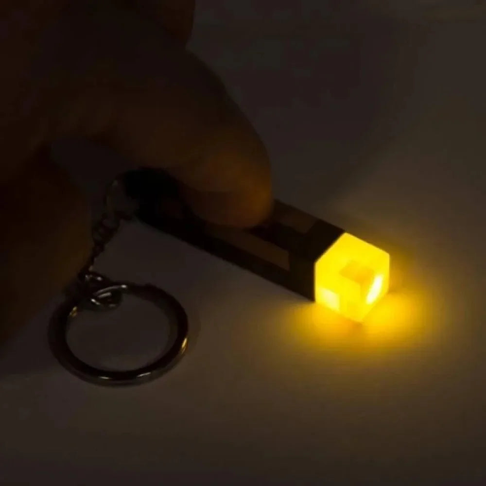 Minecraft Glow Keychain Torch Pendant Gift