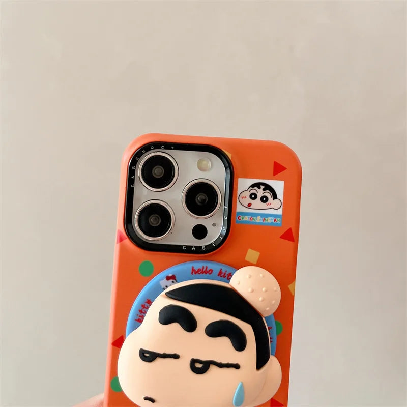 Fashion Geometric Pattern Orange Magnetic Case For iPhone