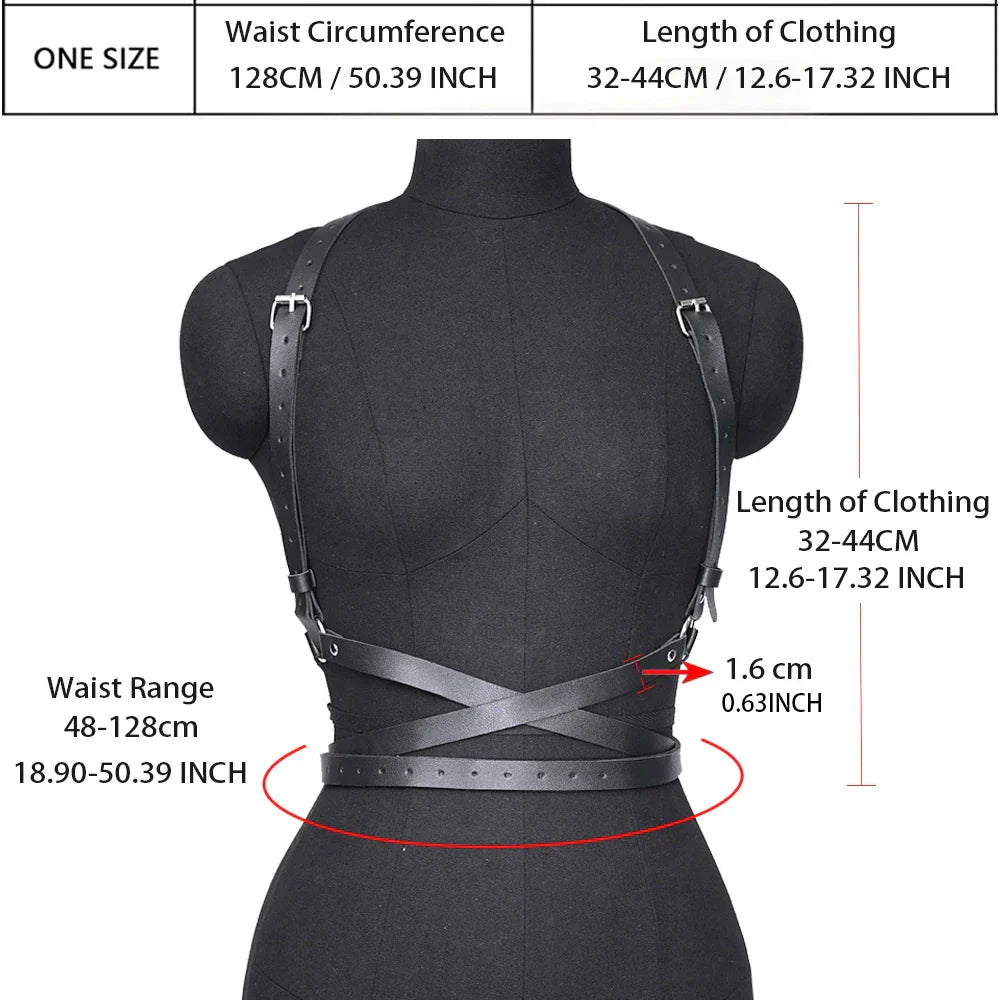 Womens Faux Leather Full Shoulder to Waist Corset