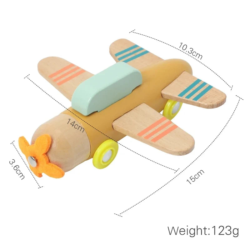 Wooden Airplane Toy – Educational Wooden Plane Model for Kids