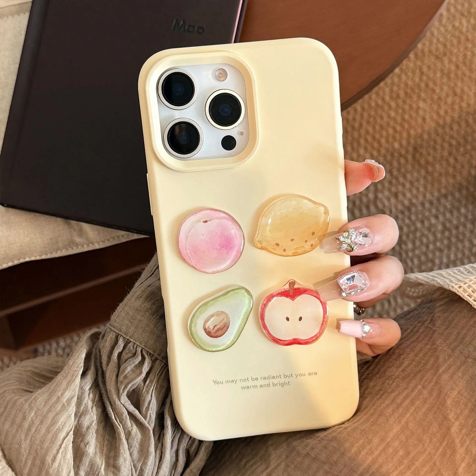 Korean 3D Fruit Graffiti Sticker Phone Case For iPhone