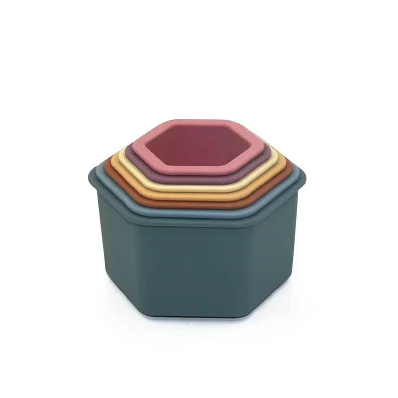 Silicone Stacking Cups – Colorful Montessori Educational Toys for Bath and Play
