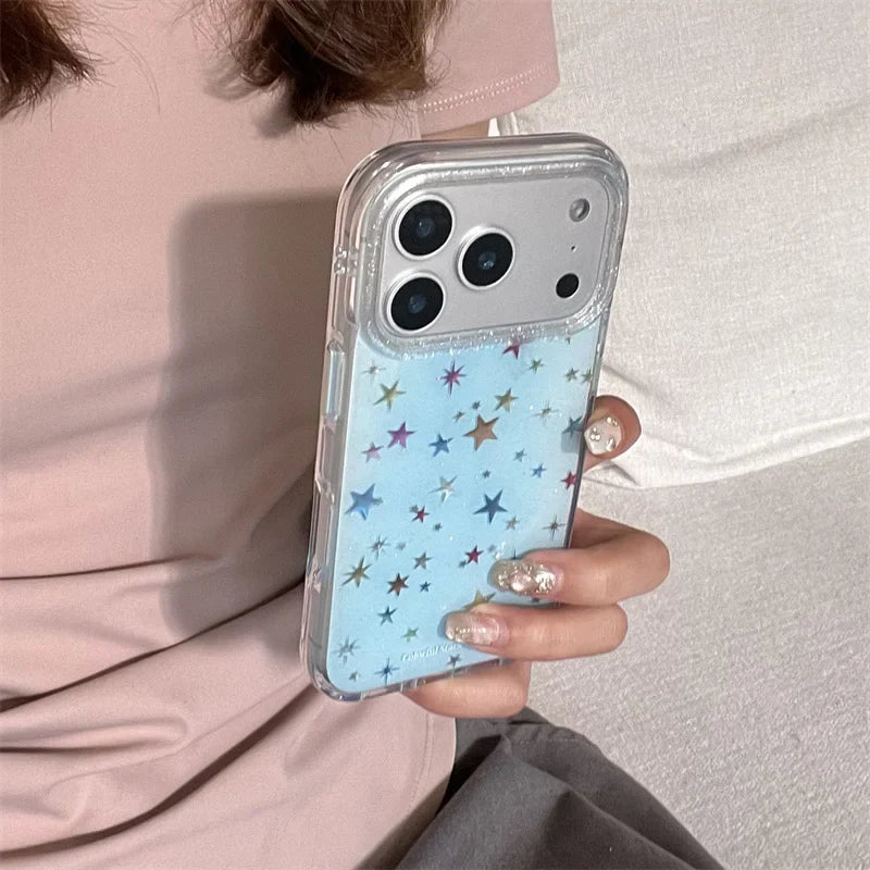Korean Glitter Cute Star Phone Case For iPhone
