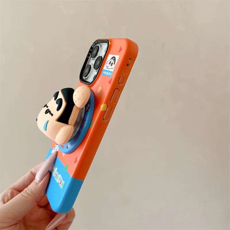 Fashion Geometric Pattern Orange Magnetic Case For iPhone