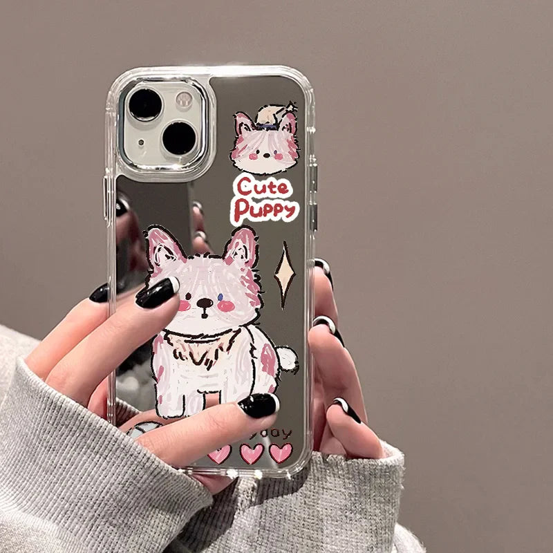 Cute Dog Mirror Phone Case