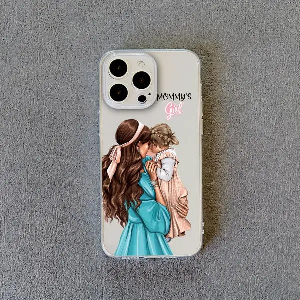 Family Mama Of Girl Mom Clear Phone Case For iPhone