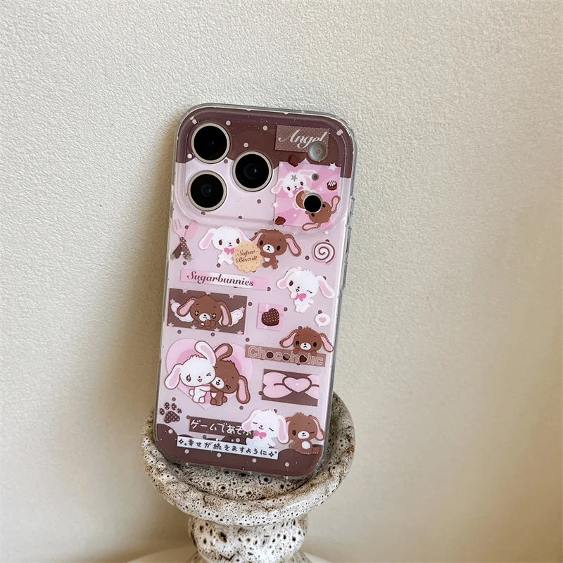 Kawaii Cartoon Sweet Rabbit Phone Case For iPhone
