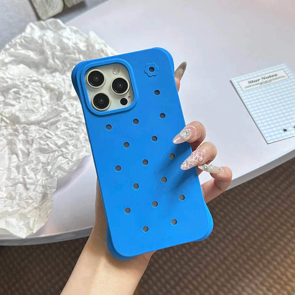 Luxury Diy Charms Holes Phone Case For iPhone