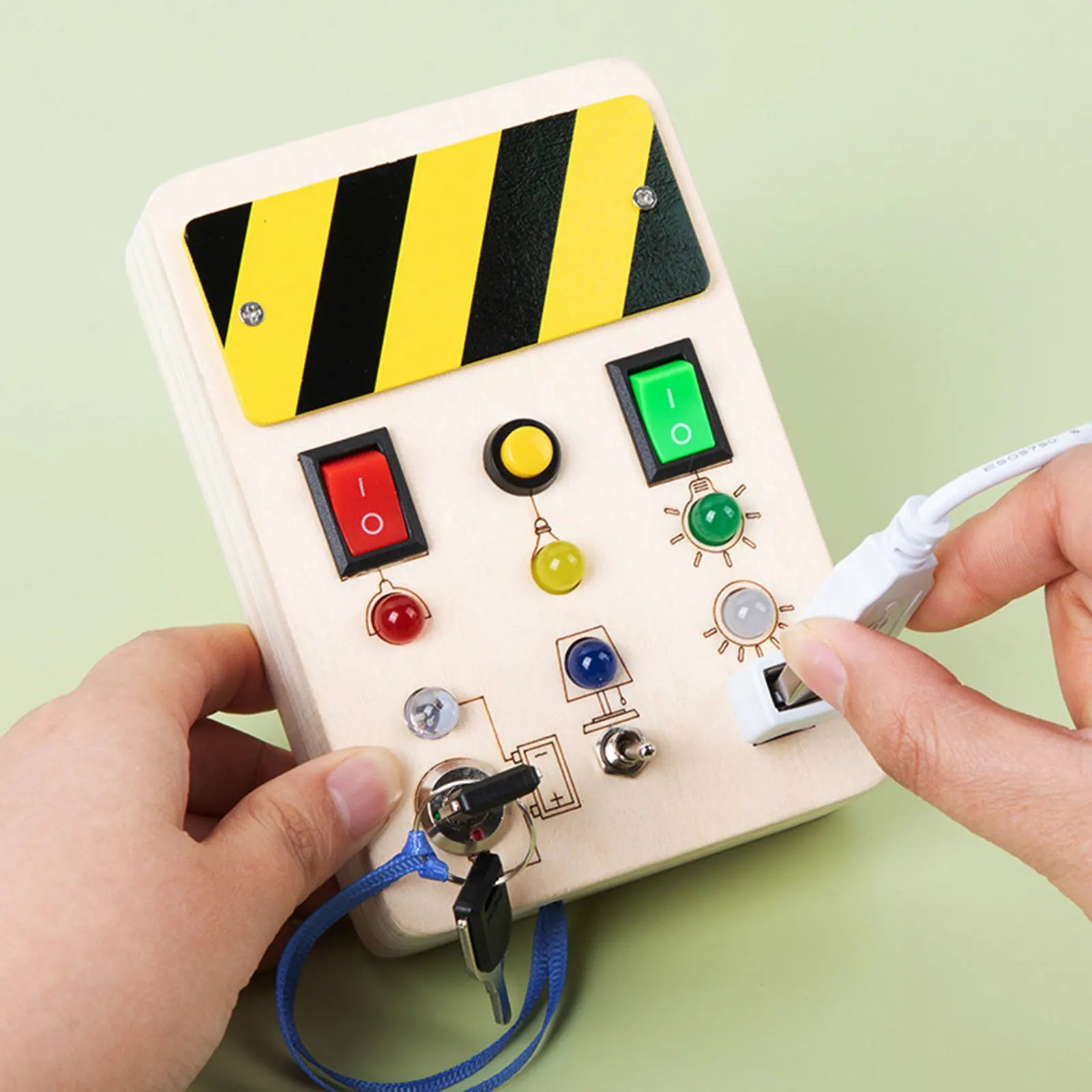 LED Light Switch Busy Board – Educational Toy for Toddlers