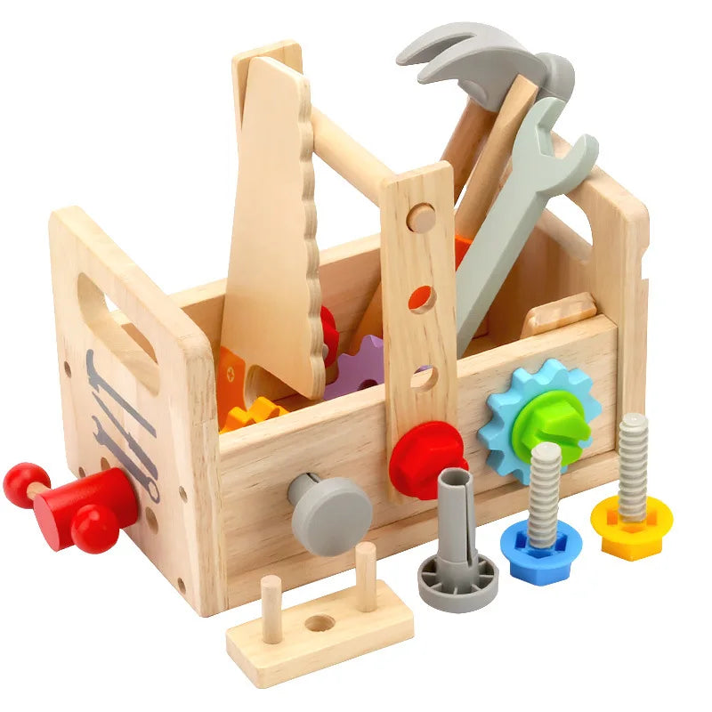 Wooden Toolbox Pretend Play Set for Kids