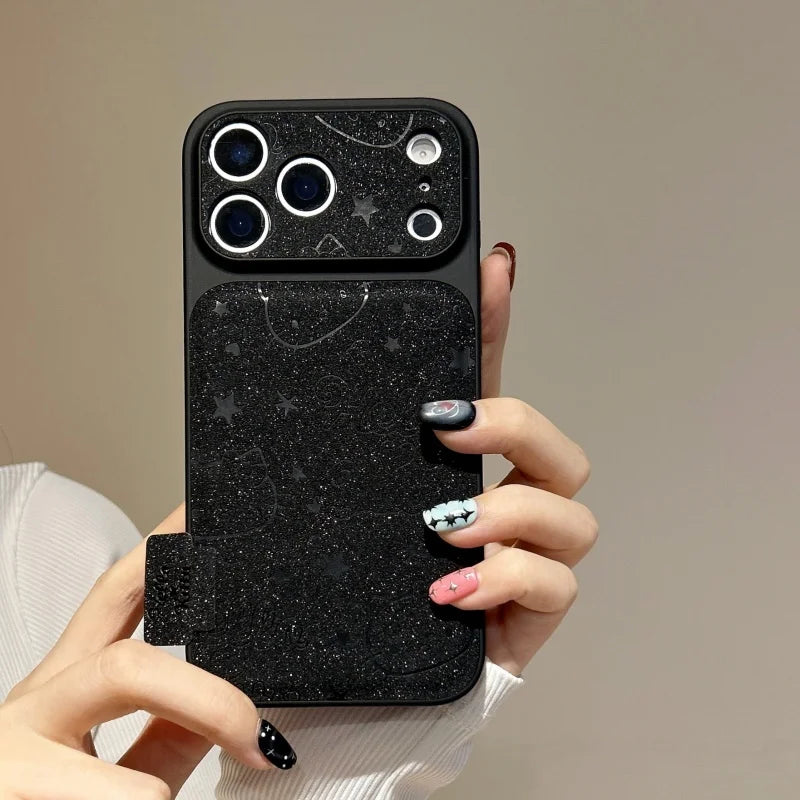 Luxury Embossed Cute Cartoon Hello Kitty Sparkling Phone Case For iPhone