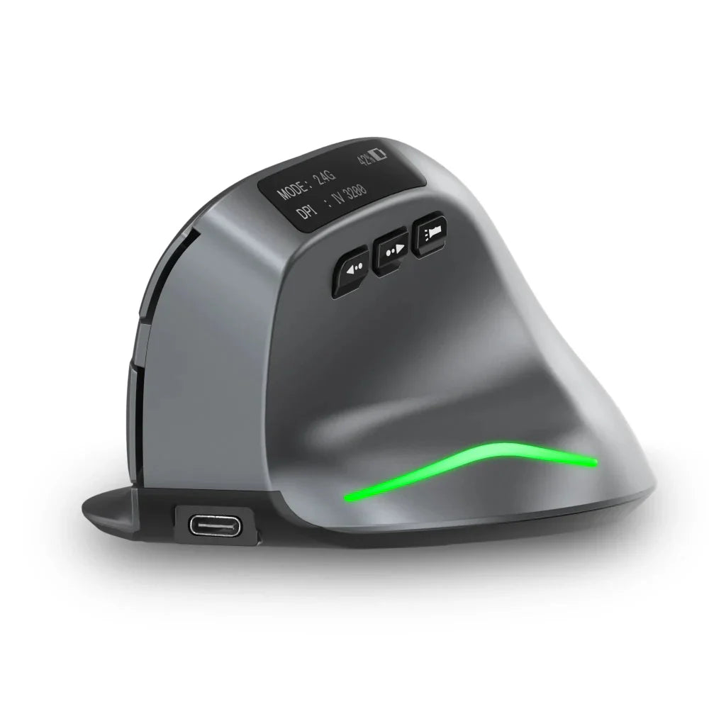 Dual Mode Wireless Adjustable DPI Vertical Office Mouse