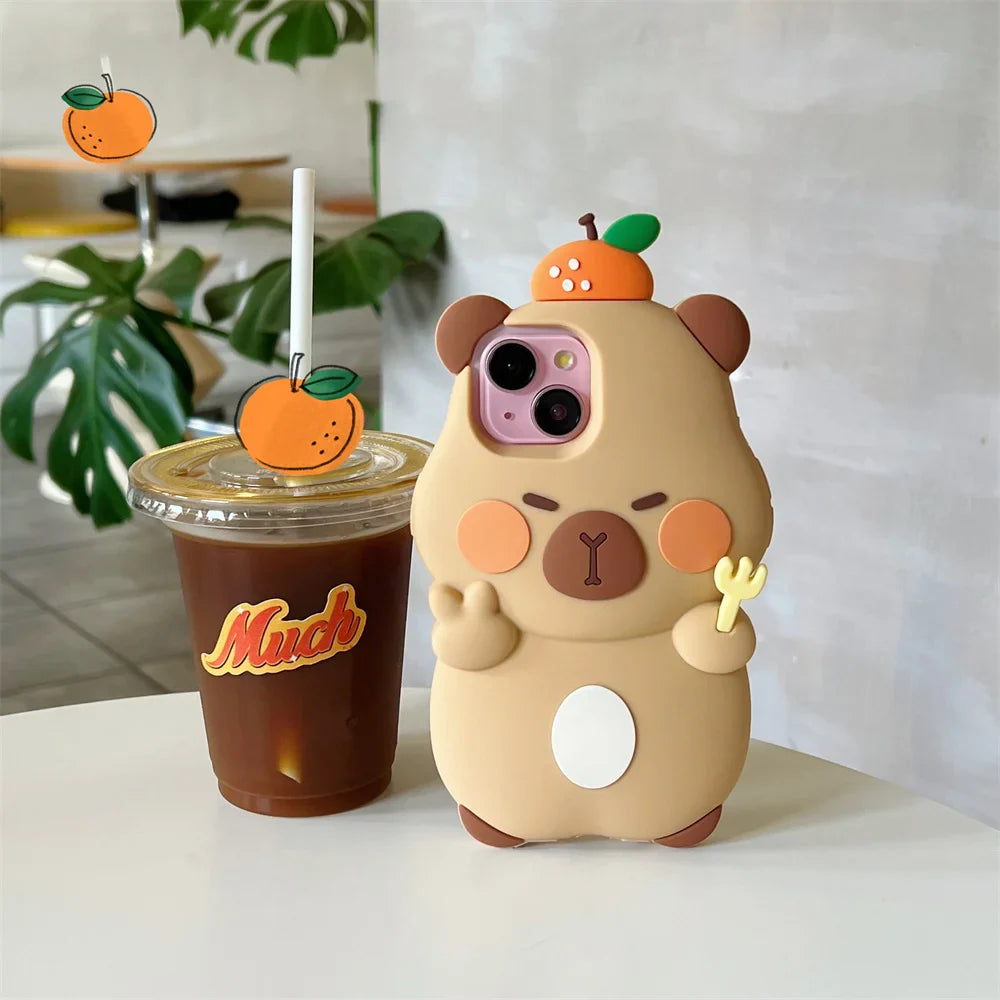 Cute Funny 3D Cartoon Capybara Phone Case