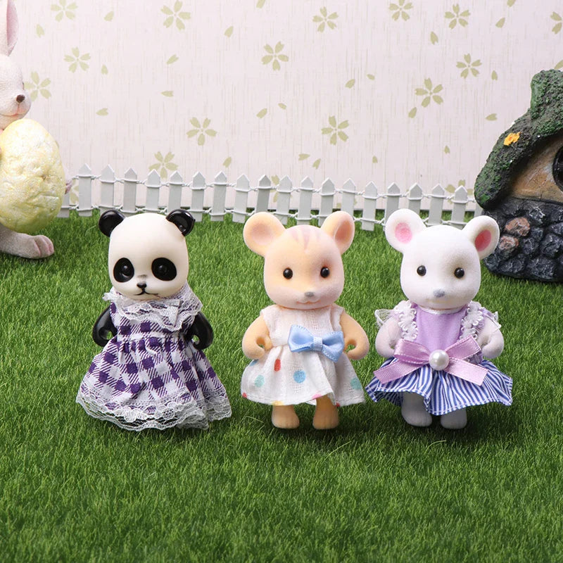 Miniature Dollhouse Rabbit Family Critters – DIY Playset for Kids