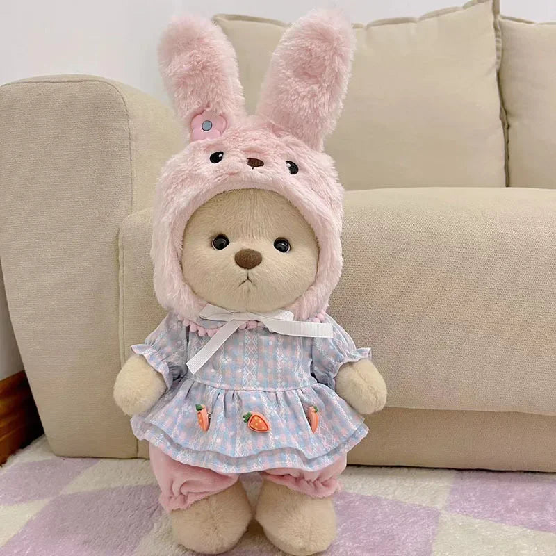 Teddy Bear Plush Doll with Changeable Clothes