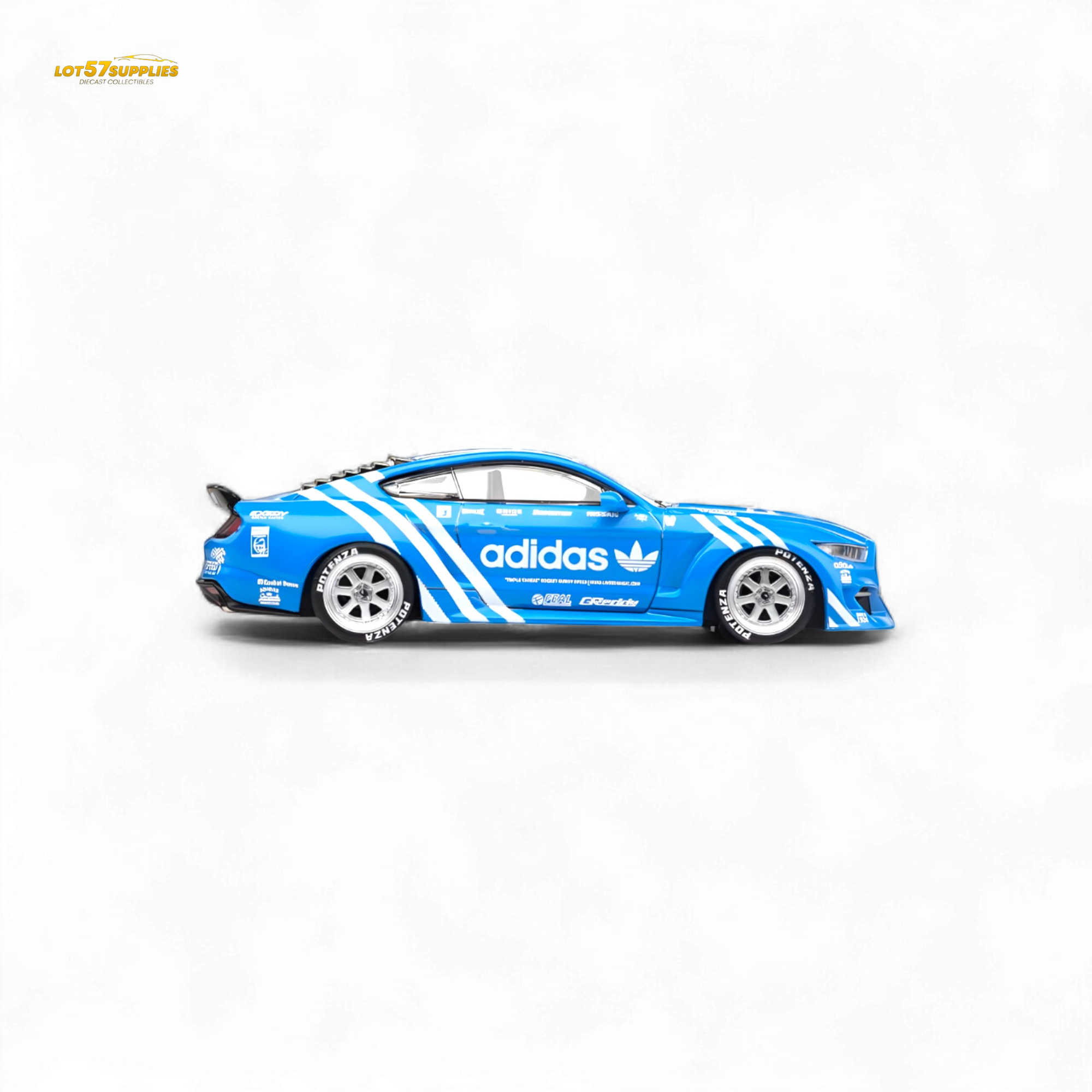 Liberty64 Ford Mustang GT Widebody Modified - A d i d a s Clover 1:64