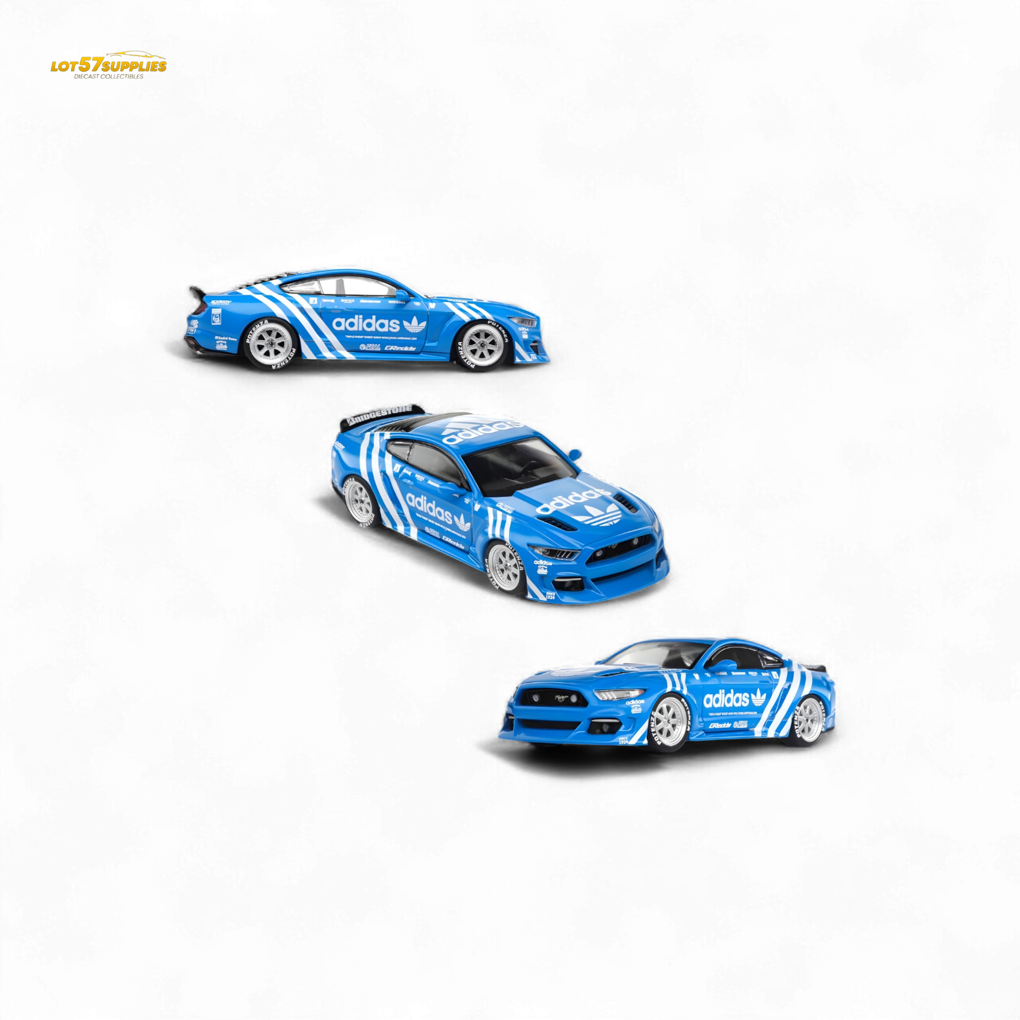 Liberty64 Ford Mustang GT Widebody Modified - A d i d a s Clover 1:64