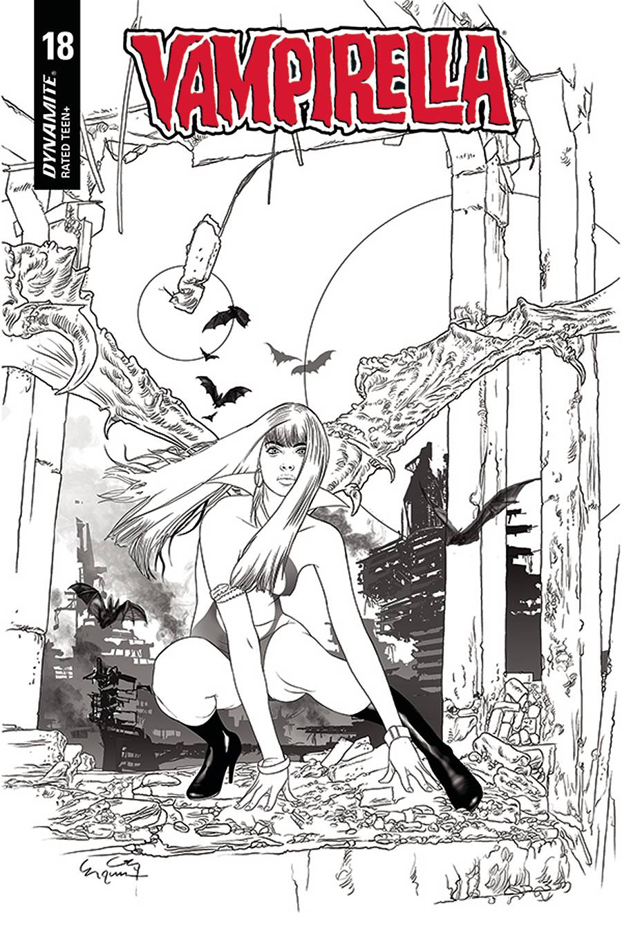 VAMPIRELLA #18 20 COPY GUNDUZ B&W INCV(01/27/2021) (02/10/2021) (03/10/2021)