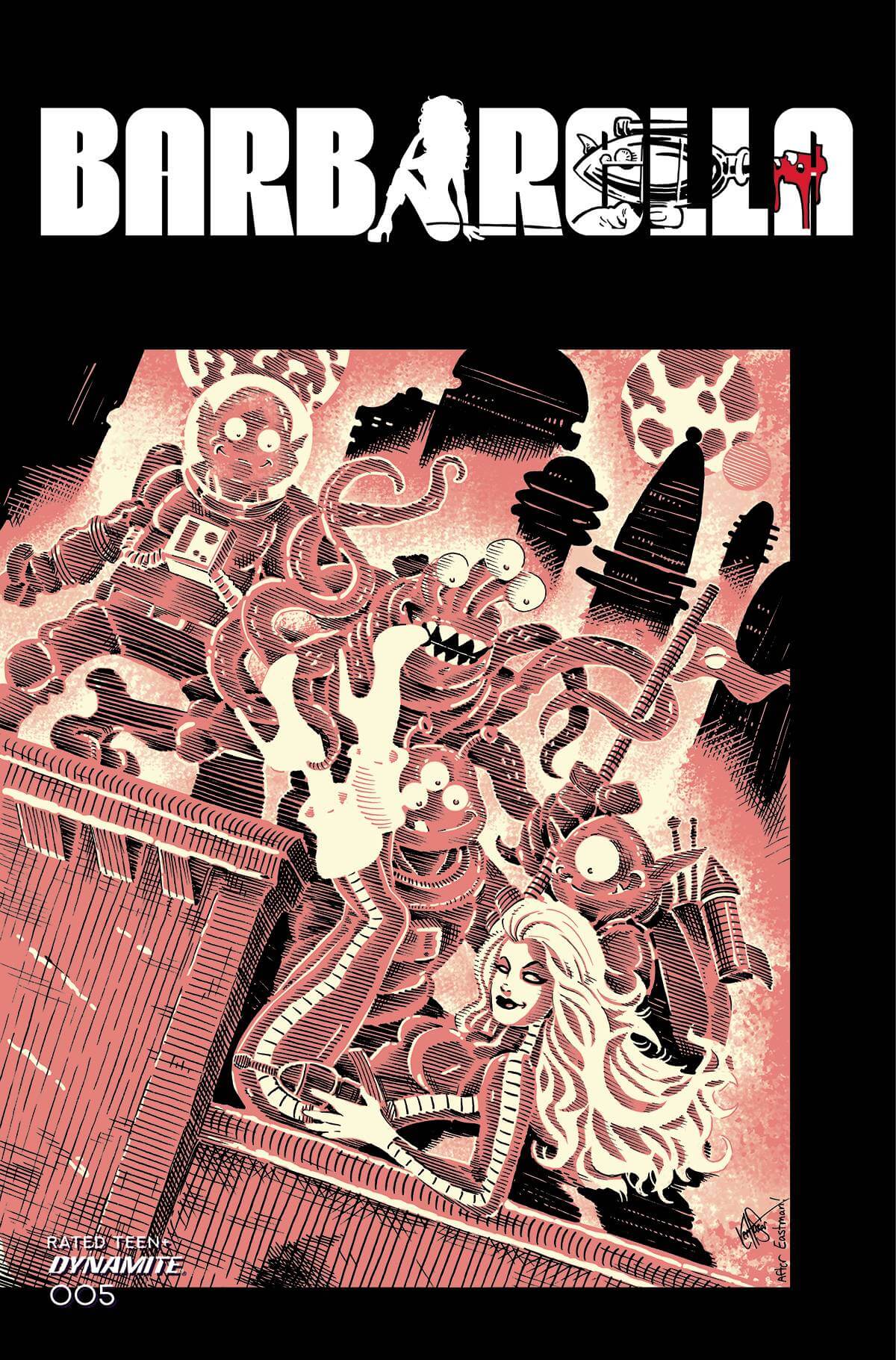 Barbarella #5 M Ken Haeser TMNT Homage FOC Bonus Variant (11/24/2021) Dynamite